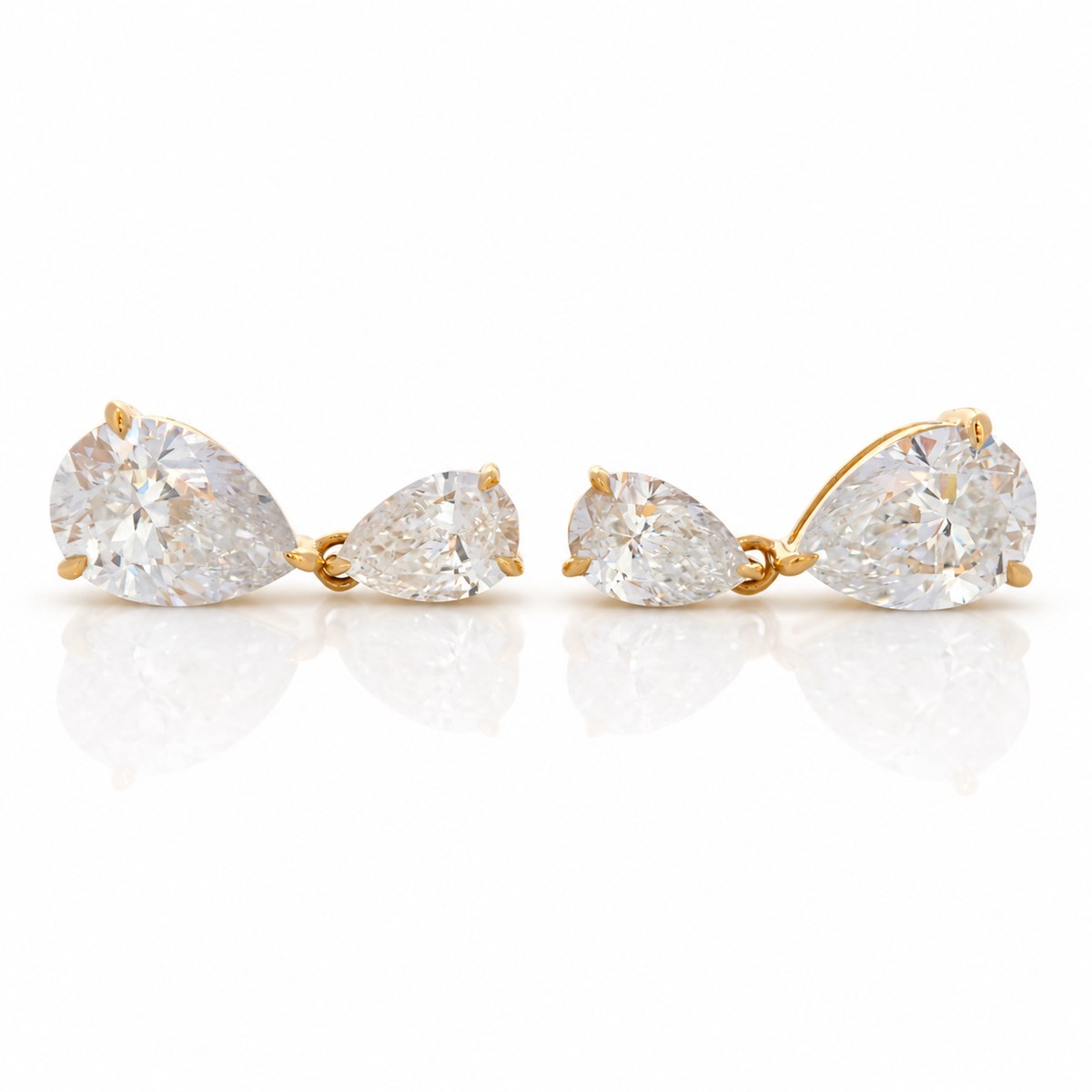 Pear Diamond Drop Earrings 2.71 CTW