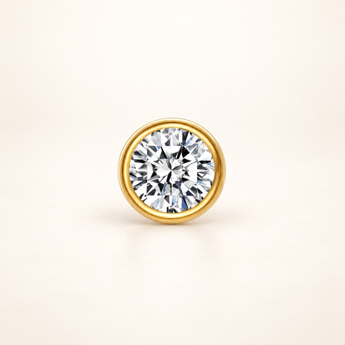 Round Diamond Bezel Pendant 1.07 CT