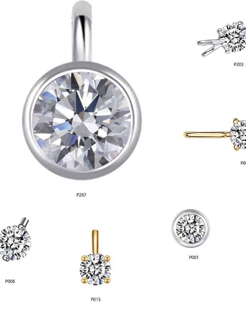 NKGEM lab-grown diamond pendant side view reference