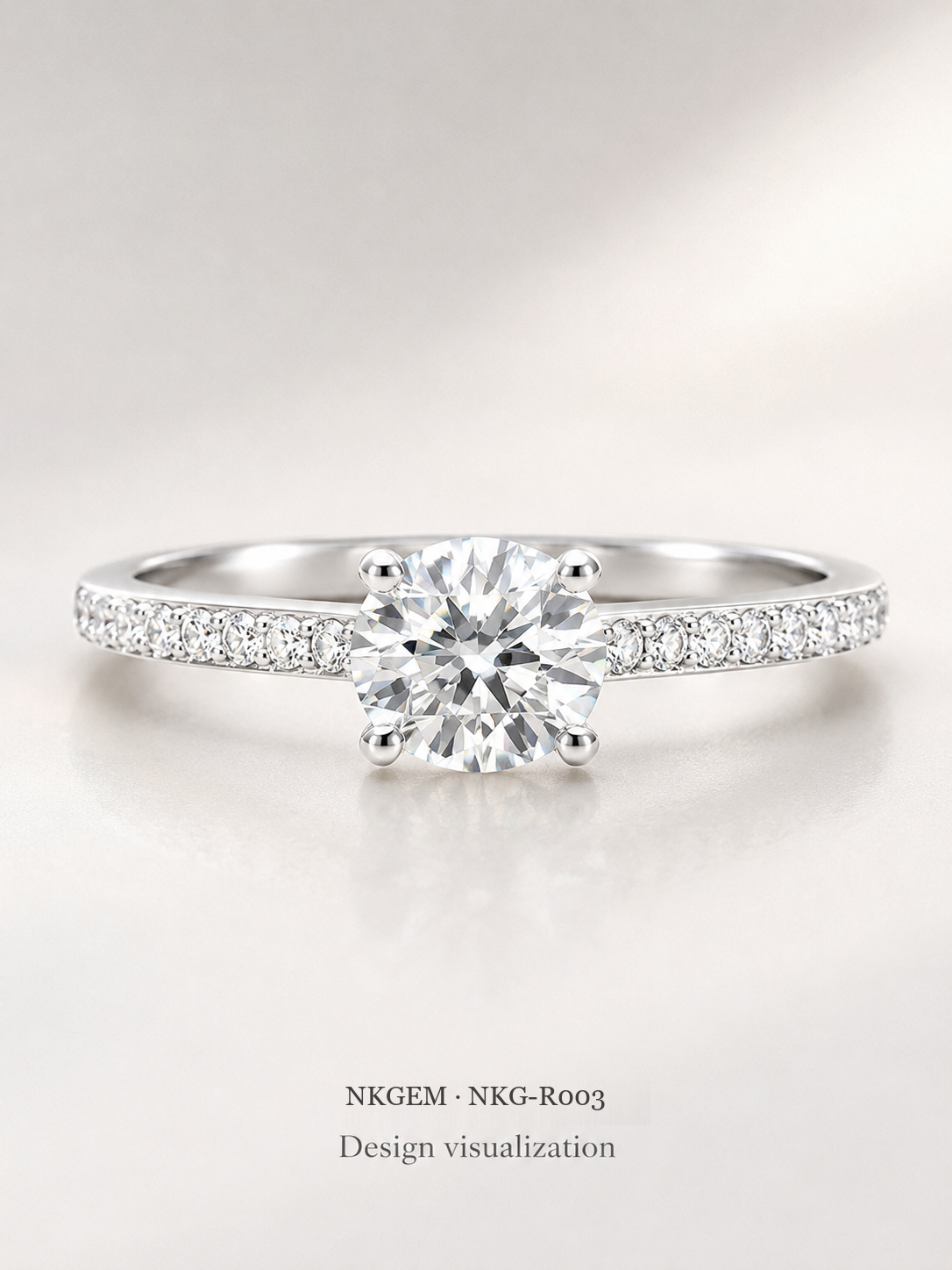 NKG-R003 pave shoulder ring design visualization