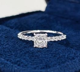 Princess-cut pave ring front reference
