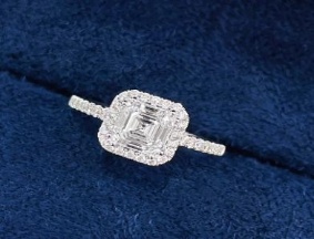 NKGEM pave shoulder lab-grown diamond ring worn style reference
